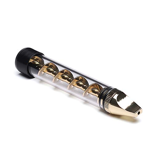 Glass Tube Kit for Herbs and Spices with 2 x Glass bottle 2 x O-Rings 2 x Rubber Caps 2 x Cleaning Brush 1 x Packing Box (gold)