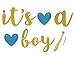 Famoby Gold Glittery It's a Boy Banner for Baby Shower Party
