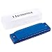 Harmonica for Kids - Translucent Diatonic Harmonica 10 Holes, Educational Musical Instrument, Mouth Organ for Children, Case Included, Blue 4.02 x 0.83 x 1.18 Inches