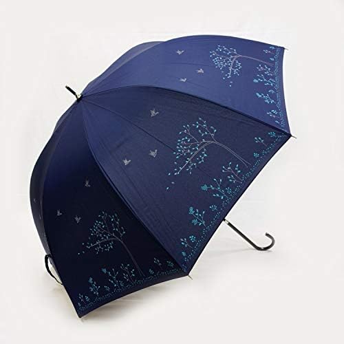 マーブドロップ 長傘 ラメ ドーム傘 60cm ネイビー 鳥と木 雨傘 ジャンプ 激安通販販売