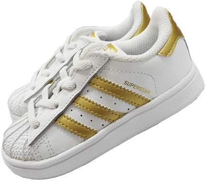 Amazon Co Jp アディダスオリジナルス Adidas 子供靴 ジュニア スニーカー 運動靴 スーパースター ゴールド 白 ホワイト 19 5cm アメリカ買付商品 ベビー マタニティ