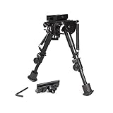 Ohuhu 6-Inch to 9-Inch Adjustable Handy Spring Return Sniper Hunting Tactical Rifle Bipod (Black)