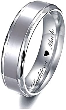 A & L EngravingPersonalized Stainless Steel Diamond Cut Two Tone Boys Teens & Men's Ring Custom Engraved Free - Ships from USA
