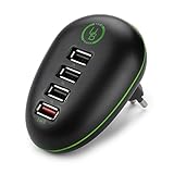 Yubi Power Universal Quad-Port USB Travel & Wall Charging Station for all iPhone, iPad, Samsung Galaxy, Android, HTC One, Motorola, LG, & Digital Cameras or any other USB-Charged Device - Italy Plug