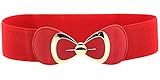 SportsWell Women's Elegant Bowknot Stretch Wide Belt Dress Decorative Waistband