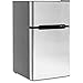 Best Choice Products 34in Double Door Stainless Steel Compact Mini Refrigerator for Home, Office, Dorm with 3.2 Cubic Feet Capacity, Freezer, Ice Tray, Scraper, Silver