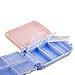 Pill Case Portable Travel Supplements Pills Tablet Vitamin Organizer Box Dispenser, Pocket Container, Medicine Storage 8 Compartments, Blue