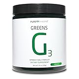 PurePharma G3 USDA Organic Greens Unflavored, Three Organic Nutrient-Dense Greens-Spinach, Kale, & Parsley, 2 servings of vegetables in each serving of G3!