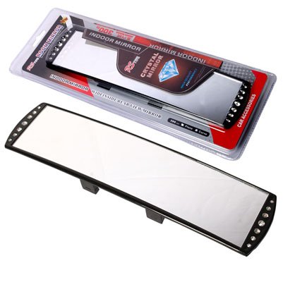 YCL 300mm Interior Clip-on Rear Wide Angle View Curve Mirror (Diamond Style)