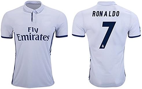 Xpbowy Mens Real Madrid New Season 7 C Ronaldo Home Soccer Jersey Cristiano Jerseys White Size M