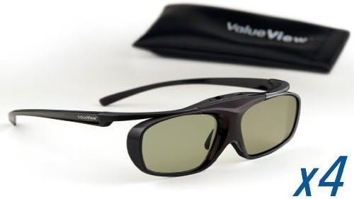 SHARP-Compatible ValueView 3D Glasses. Rechargeable. MULTI-PACK