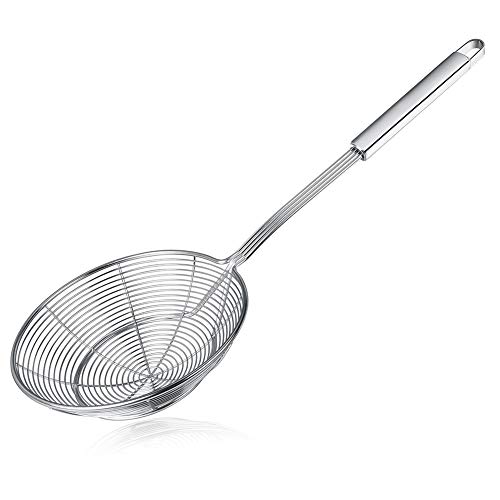 Spider Strainer Skimmer, Swify Stainless Steel Asian Strainer Ladle Frying Spoon with