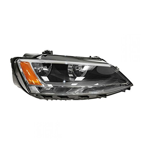 Right Headlight Assembly Halogen Passenger Side Compatible with 2011-2016 Volkswagen Jetta VW2503146