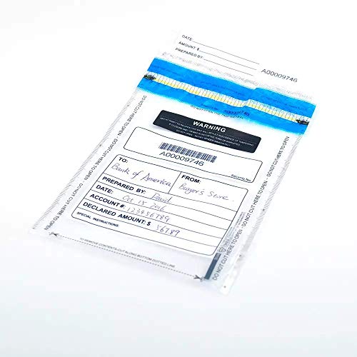 Clear Deposit Bags, Tamper-Evident Bags, Security Bank Pocket, 6 x 9 Inches (100) - Thumbnail 2