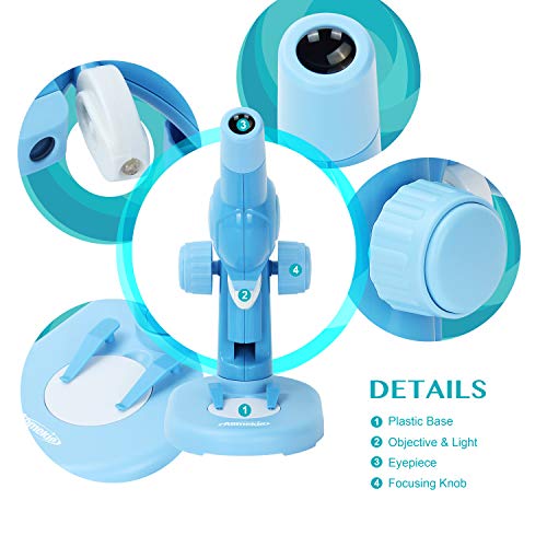 AOMEKIE Kids Microscope for Preschoolers Educational DIY STEM Toy