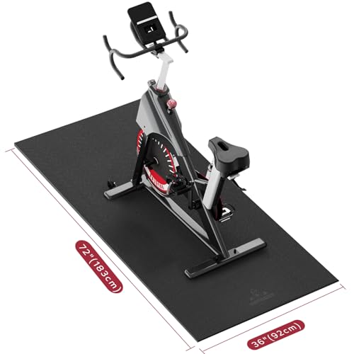 HAPBEAR Bodenschutzmatte Für Sportgeräte Fitnessgeräte - Hohe Dichte PVC 183cm x 92cm x 6mm Dicke Bodenmatte Unter Laufband, Ellipsentrainer, Peloton Fahrradmat