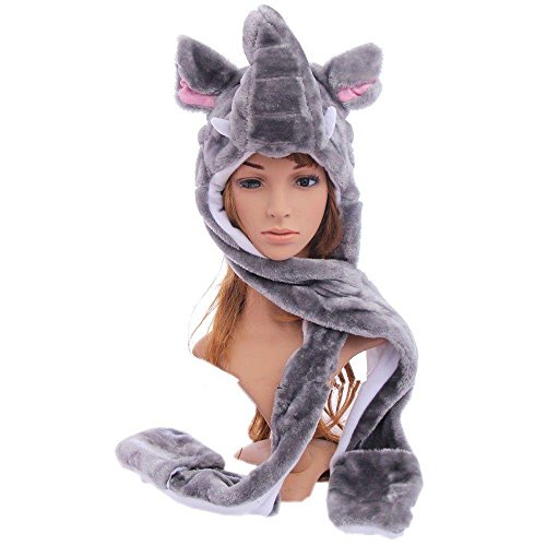 Elephant_(US Seller)Hat Scarf Mittens Animal Cap Costume Long Paws