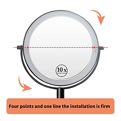 LANSI Rechargeable Wall Mounted Lighted Makeup Mirror, Mounted Makeup