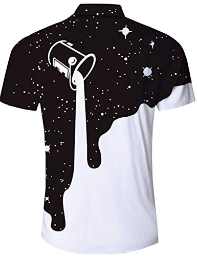 RAISEVERN Hombre Camisa Hawaiana Manga Corta Stag Beach Holiday Vestido Hawaii