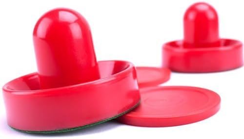 Ellen Tools Set of Two Red Air Hockey Pushers and Four Red Pucks -- Small Size for Child