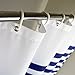 MangGou Fabric Shower Curtain,Nautical Stripes Shower Curtain Liner,Polyester Bathroom Curtain with 12 Hooks,Machine Washable,Navy Blue and White,72 x 72 inch