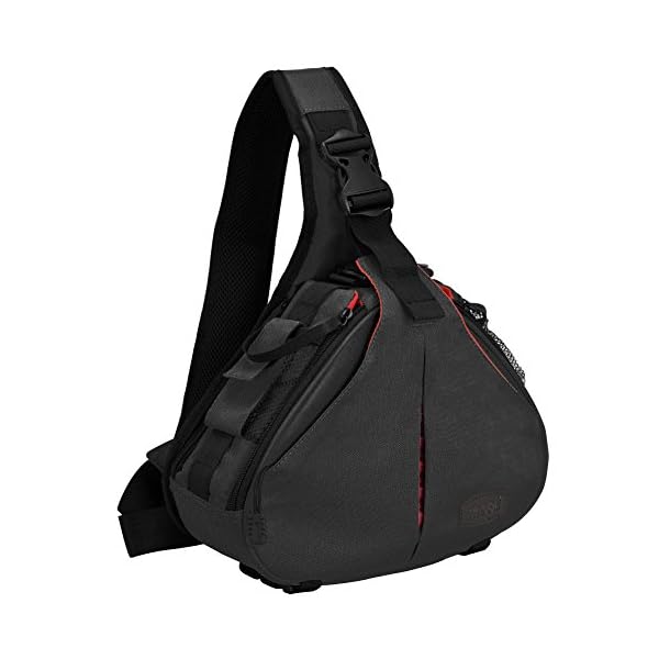 CADeN Kameratasche,Kamera Tasche Kamera Sling Crossbag Fototasche Kamera Umhängetasche Kompatibel mit Canon Nikon Sony DSLR/SLR Objektiv Stativ（Schwarz）