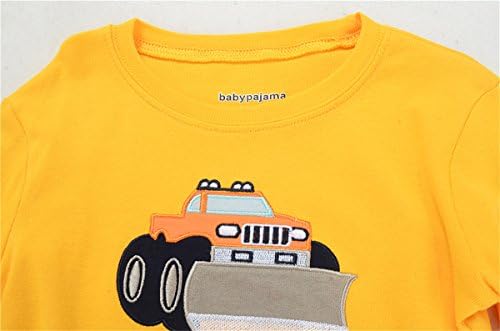 Wibbly pigbaby Boys Bulldozer Pajamas,100% Cotton Toddler Sleepwear Pants 2 Pieces For Children