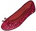 New Womens Sequins Ballerina Ballet Flats Shoes 4 Colors Available 2001 Ruby Sequin 5/6