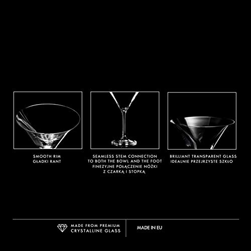 Krosno Martini-Gläser Cocktailgläser | Set von 6 | 240 ML | Avant Garde Kollektion | Perfekt für Zuhause, Restaurants und Partys | Spülmaschinenfest – Bild 6