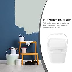 Alipis Paint Bucket with Lid 1 Gallon White Plastic