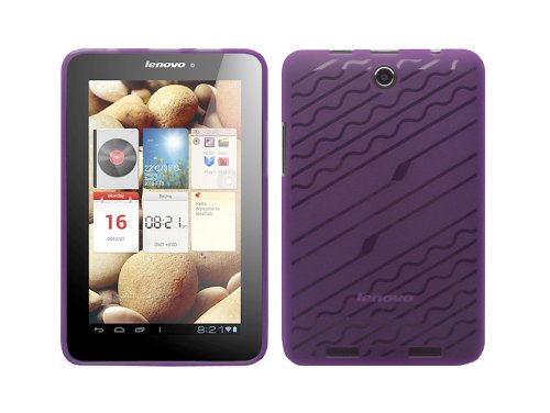 iShoppingdeals - for Lenovo IdeaTab Tablet A2107 A2107A 7-INCH Protective TPU Rubber Shell Cover Case Skin, Purple
