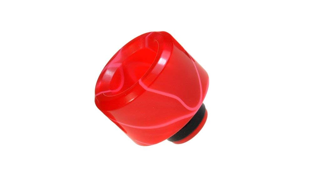 Armerah Basin 510 Drip Tip eCig Mouthpiece Short/Wide Acrylic/Marble Single in Red