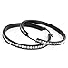 FUNRUN JEWELRY Womens Black Stainless Steel Cubic Zirconia Hoop Earrings 45mm