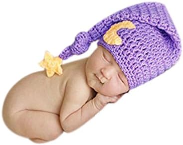 Newborn Photography Props Girls Boys Crochet Knitted Knot Sleepy Hat Baby Photo Prop Bonnet