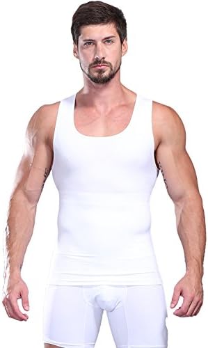 Strong Mens Slimming Body Shaper Vest Tank Tops Undershirt Chest Compression Shirts for Men
