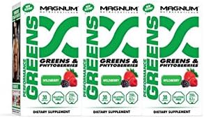 Magnum Nutraceuticals | ORGANIC Greens. Nutrition + Performance. Phytonutrient Superfood powder. Natural Wild Berry. FREE SHIPPING. Qty 3.