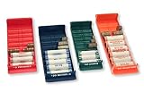 Nadex Rolled Coin Storage Organizer Tray Set with Ridges for Loose Coins | Quarters, Dimes, Nickles, and Penny Color Coded Trays
