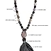 108 Mala Bead Necklace - 8mm - * Pink Zebra Jasper * Labradorite * Lavender Jade * Stones - Amethyst Guru Bead - Sari Silk Tassel - Meditation, Mindfulness, Yoga - Mala to Reduce Stress and Anxiety
