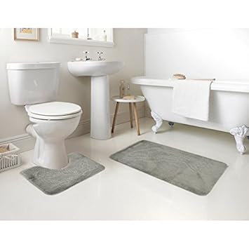 Ahoc Badvorleger Badematten Badezimmermatten 2 Teilig Badteppich 2er Set 100 Polypropylen Waschmaschinen Geeignet Und Antiallergisch In Vers Farben Und Muster Waschbar Bis 30 Delphin Grau Amazon De Kuche Haushalt