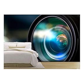 Camera Lens with Lense Reflections - Removable Wall Mural | Self-Adhesive Large Wallpaper - 66x96 inches