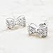 Carleen 925 Sterling Silver Cubic Zirconia Cute Small Bow Tie Knot Stud Earrings Easter Jewelry Gift Guide for Women Teens