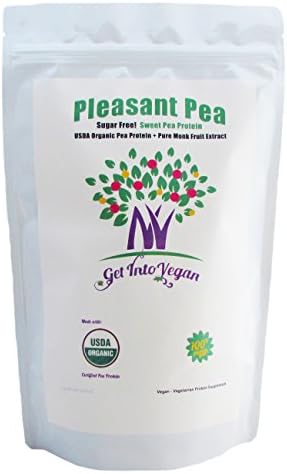 New! Pleasant Pea - USDA Organic Pea Protein + Pure Monk Fruit Extract - Vegetarian - Vegan Protein Powder, 20 Servings