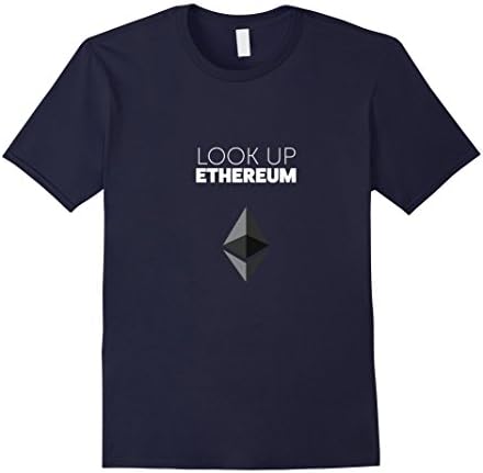 Mens Ethereum Awareness Tshirt ETH cryptocurrency Small Navy