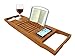 Bathtub Caddy Bamboo Bathtub with Extending Sides, Reading Rack, Tablet Holder, Cellphone Tray and Wine Glass Holder
