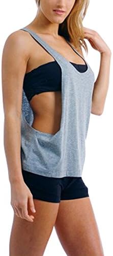 TeeDoc Womens Fitness Athletic Sport Vest Blouse Open Side Yoga Tank Top