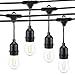 Openuye 24Ft LED String Light Linkable Outdoor Decorative S14 Strand Lights with 12 Hanging Sockets for Wedding Patio Garden Porch Party Backyard Deck Yard