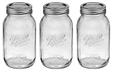 Ball Regular Mouth 32-Ounces Quart Mason Jars with Lids and Bands, Set of 3