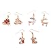 6 Pairs Christmas Dangle Earrings for Women Christmas Tree Stockings Angel Deer Snowflake Bells