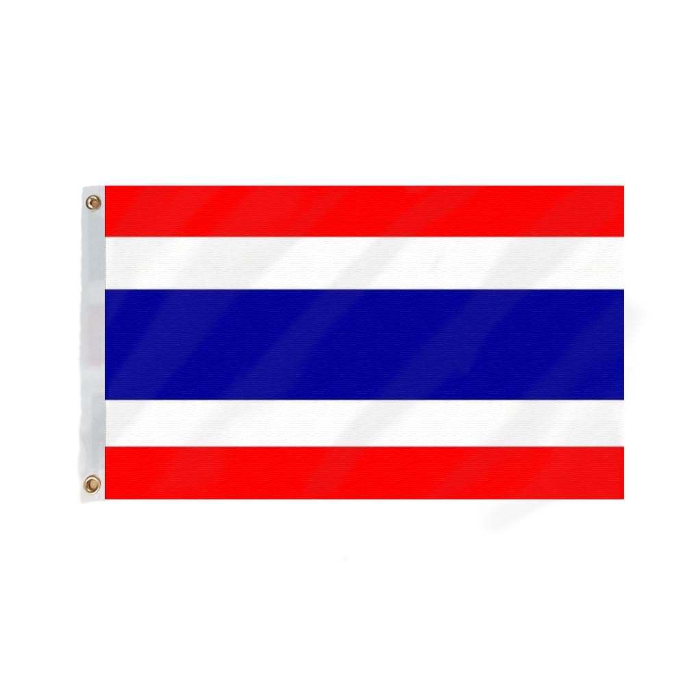 Flagmax Thailand Flag 5ft x 3ft (150cm x 90cm) - Durable Thai Flag with Eyelets for Outdoor and Indoor Display - High-Quality Flag of Thailand for Home, Office, or Events