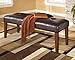 Signature Desig by Ashley Lacey Tufted Upholstered Dining Room Bench, Medium Brown
